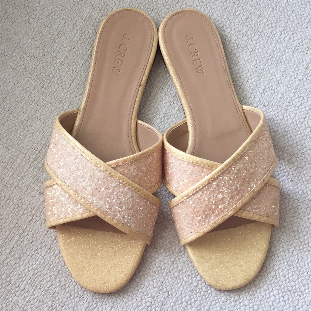 J. Crew Criss Cross Sandals in Blush Pink.